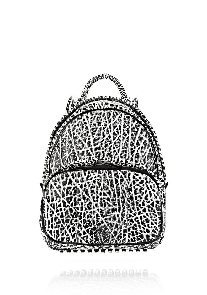 black and white backpack