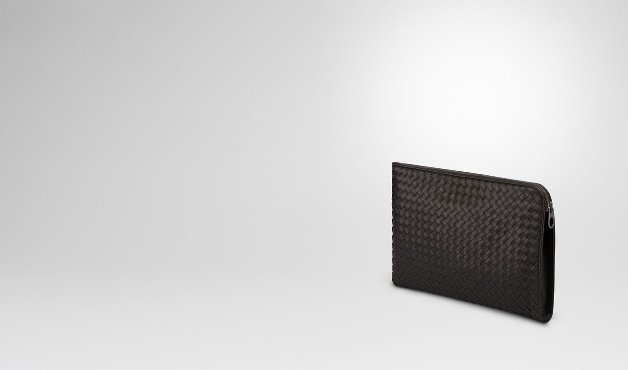 espresso intrecciato small document case landing
