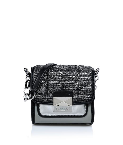 KARL LAGERFELD K/KUILTED TWEED CROSSBODY 12_f