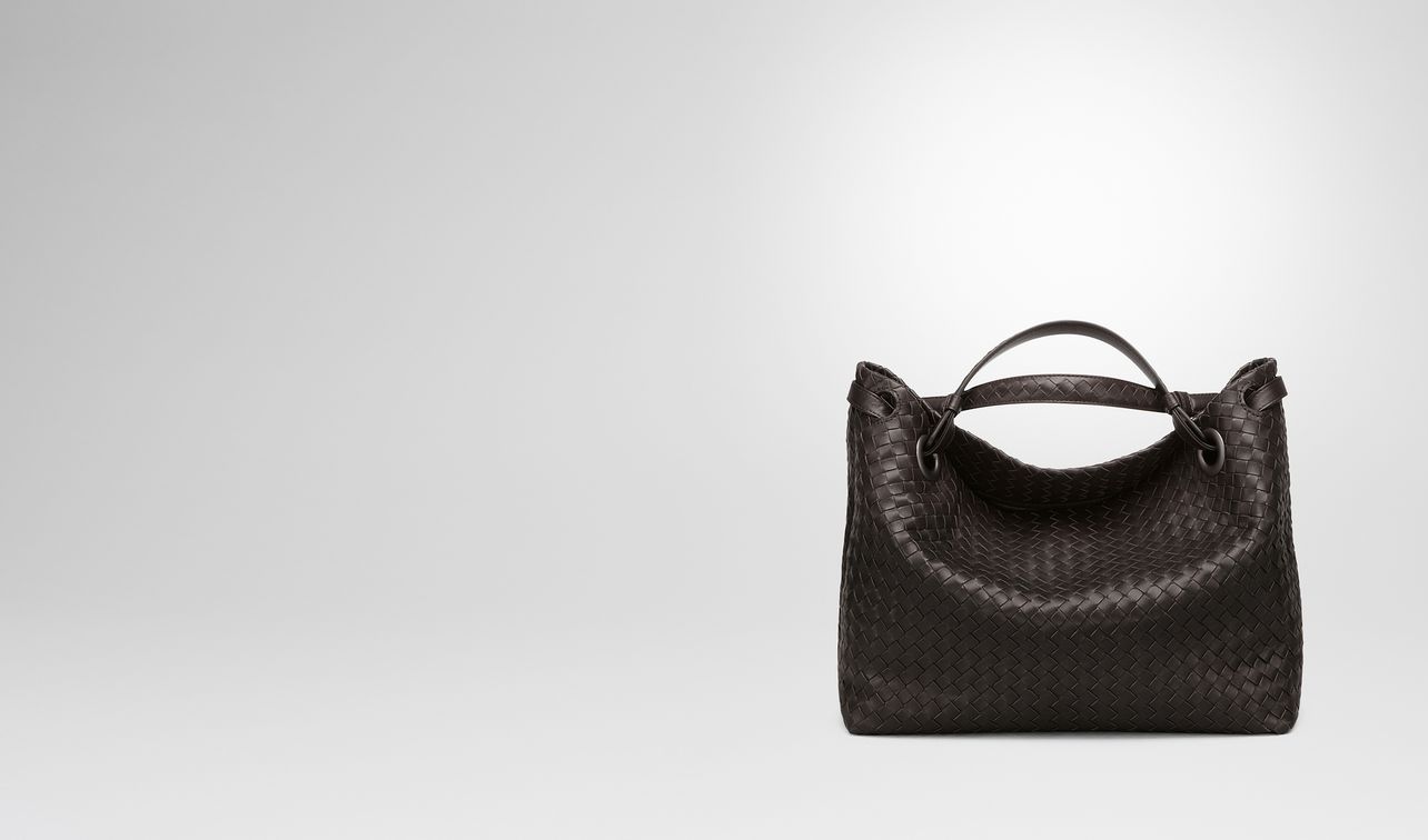 espresso intrecciato nappa medium garda bag landing