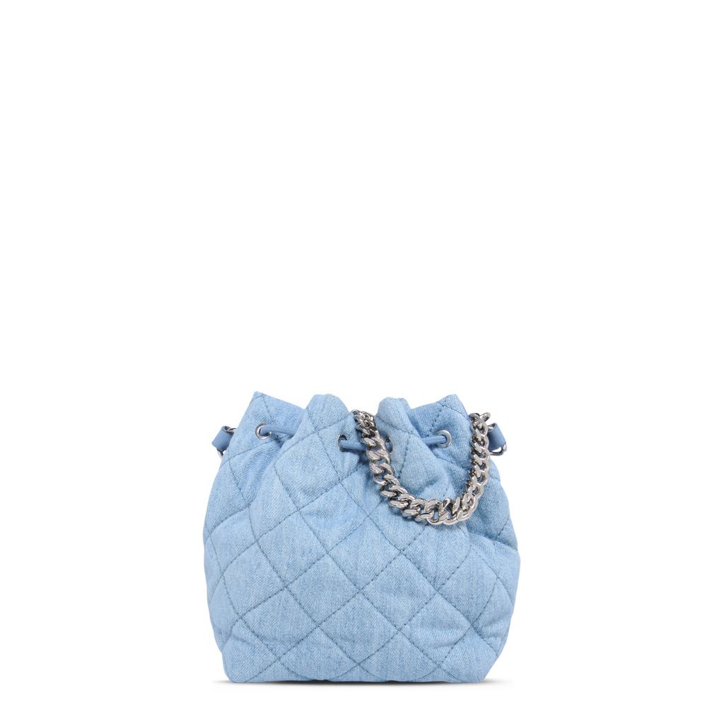 quilted denim shoulder bag