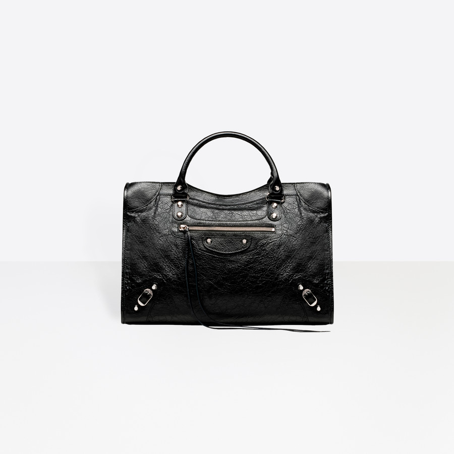 Balenciaga Classic Silver City | Black | Women's Classic City Handbag