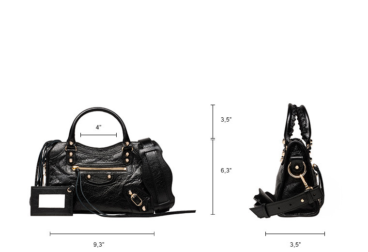 Balenciaga Classic Gold Mini City | Black | Women's Classic City Handbag