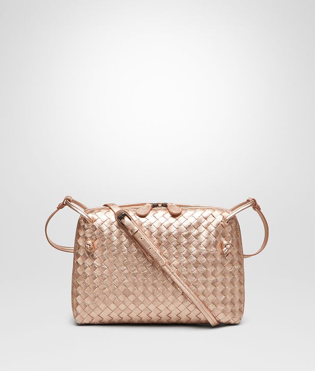 Bottega Veneta Messenger Bag In Rose Gold Intrecciato Gros Grain Bottega Veneta Messenger Bag In Rose Gold Intrecciato Gros Grain Crossbody Woman Fp