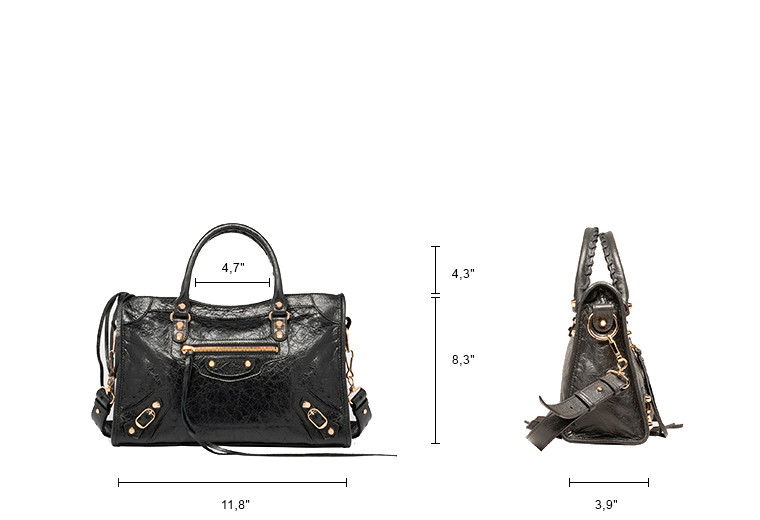 Balenciaga Classic Gold City S Black Women's Classic City Handbag
