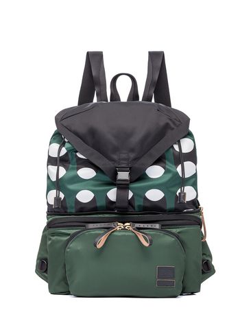 Marni PORTER multi-zip backpack-fanny pack in printed nylon Man