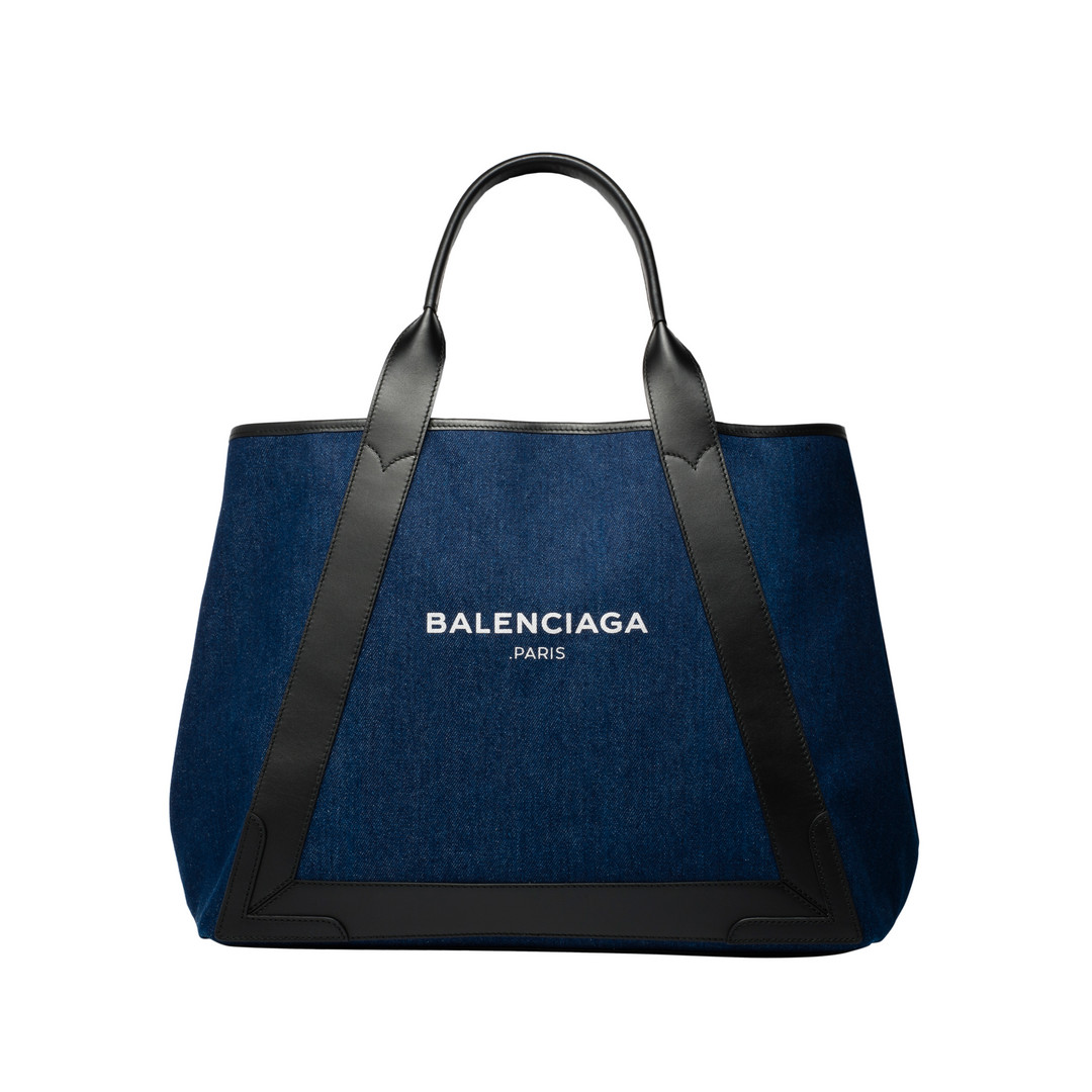 Balenciaga Denim Navy Cabas M Women's Navy Handbag