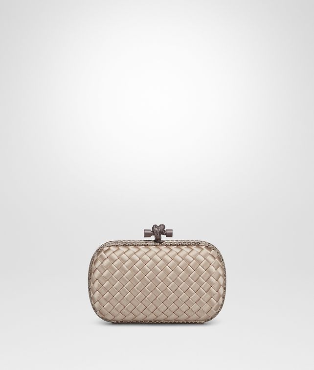 BOTTEGA VENETA MINK INTRECCIATO IMPERO KNOT Clutch Woman fp