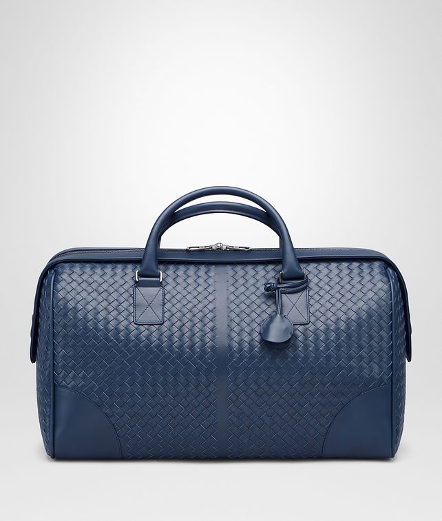 BOTTEGA VENETA MEDIUM DUFFLE BAG IN PACIFIC INTRECCIATO VN Travel Bags E fp