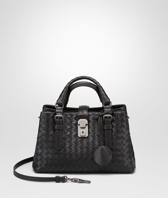 Bottega Veneta Nero Intrecciato Calf Mini Roma Bag Bottega Veneta Nero Intrecciato Calf Mini Roma Bag Top Handle Pickupinshipping Info
