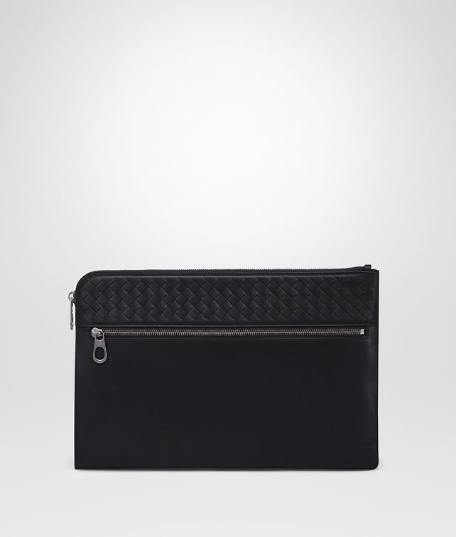 BOTTEGA VENETA DOCUMENT CASE IN NERO CALF, INTRECCIATO DETAILS Document case Man fp