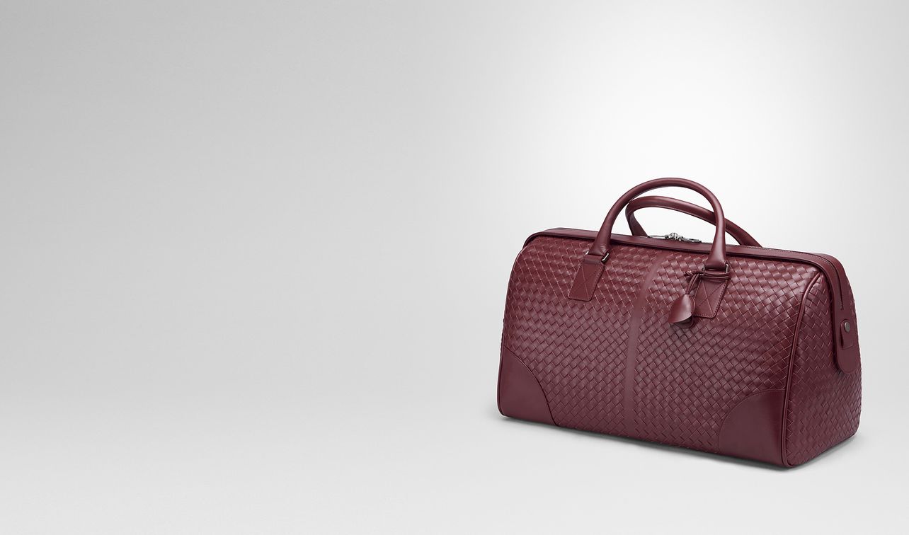 medium duffle bag in barolo intrecciato vn landing