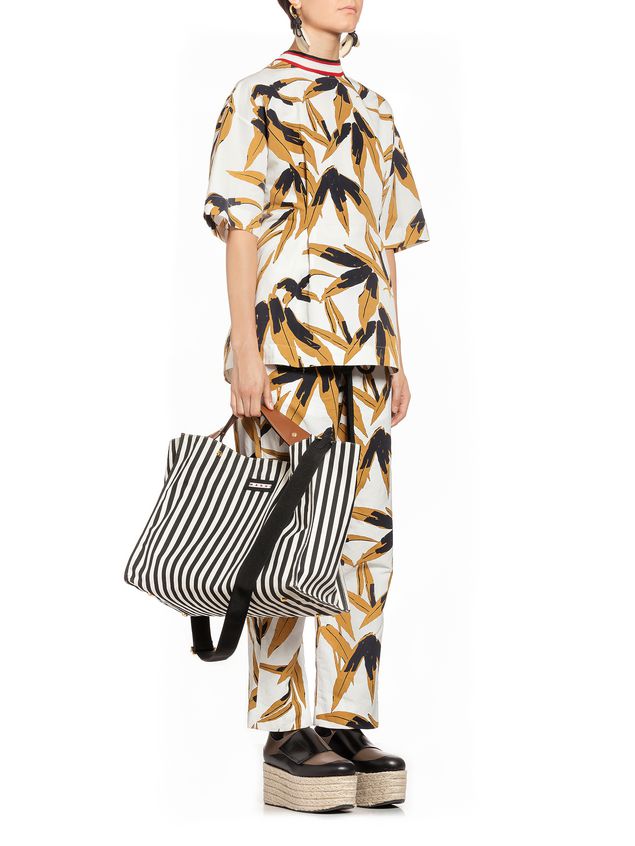 Shopping Bag VOILE In Striped Canvas ‎ from the Marni ‎Fall Winter 2018