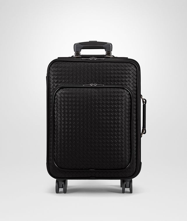 BOTTEGA VENETA TROLLEY IN NERO INTRECCIATO VN Travel Bags E fp