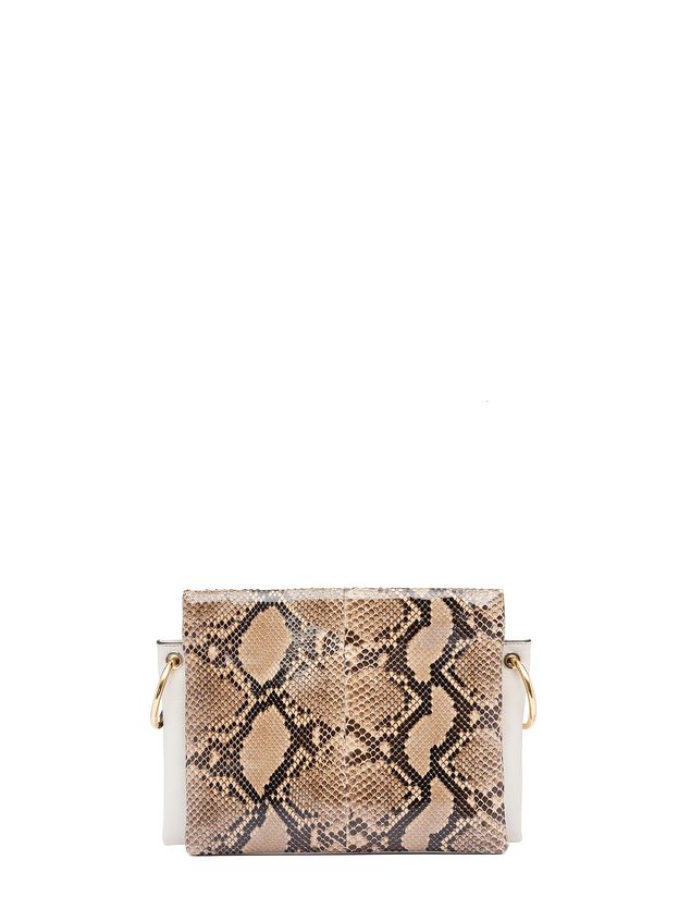 Borse a spalla Marni BEAT bag in shiny python Woman