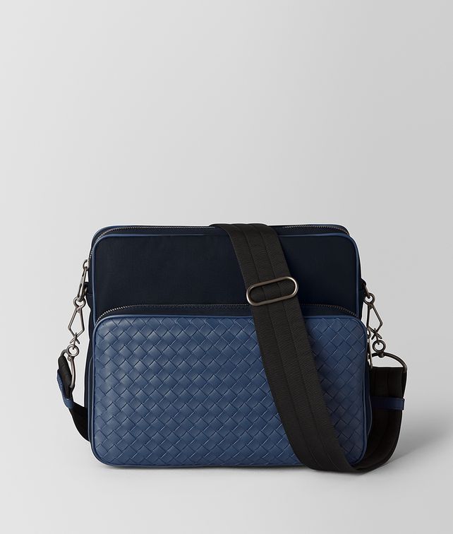 BOTTEGA VENETA TOURMALINE/PACIFIC HI-TECH CANVAS MESSENGER Messenger Bag Man fp