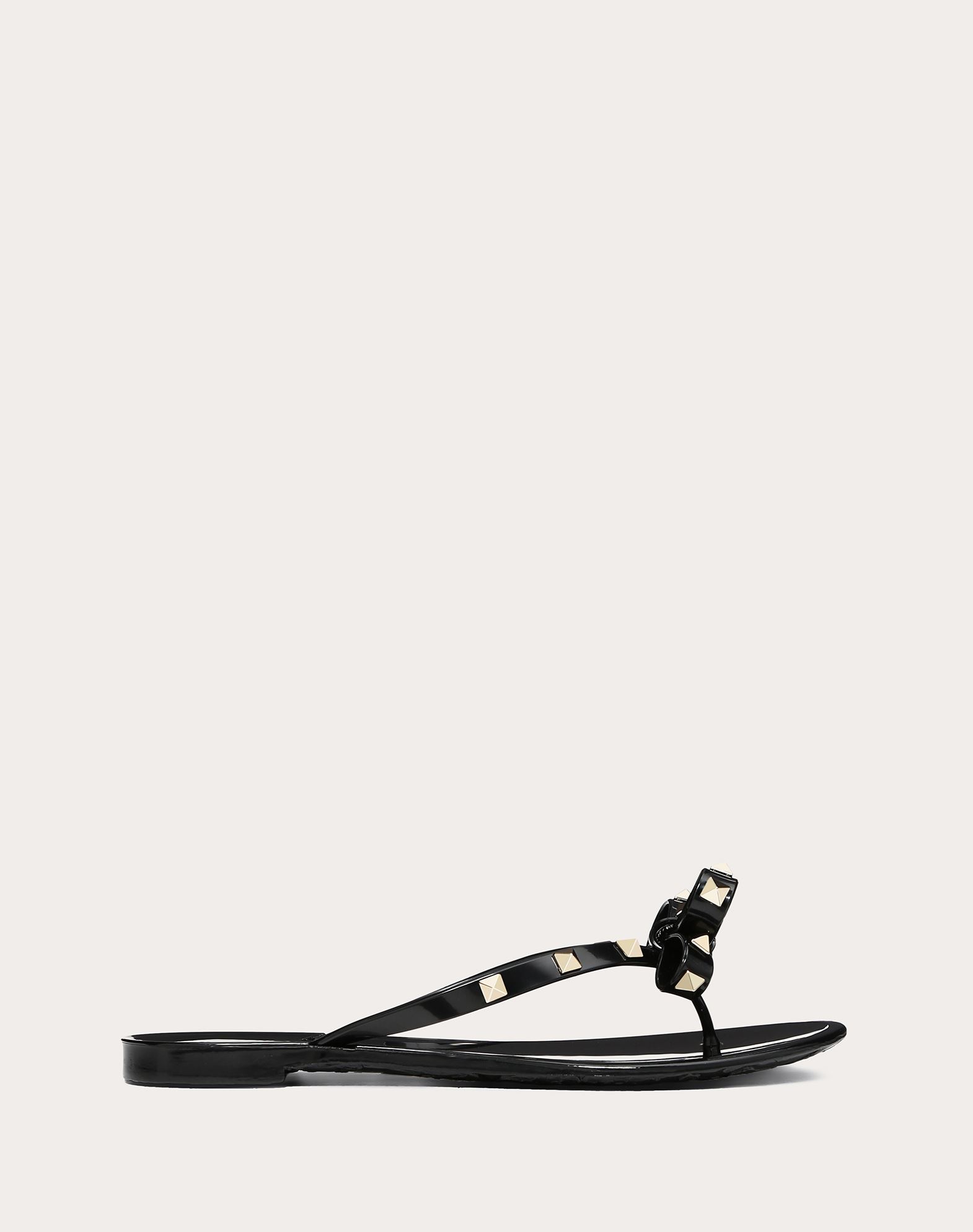 Valentino Heel Sandals With Bow Accent And Studded Embellishments In Black