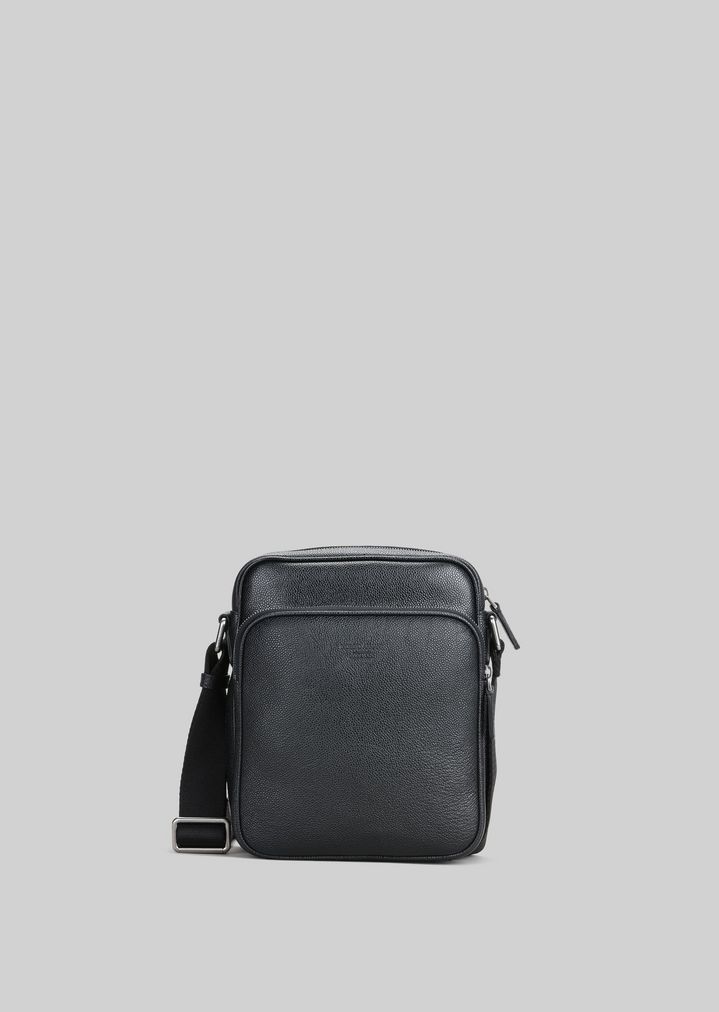 Leather Crossbody Bag Man Giorgio Armani