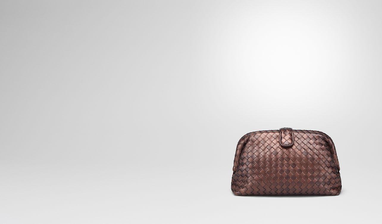 dark copper intrecciato nappa the lauren 1980 clutch landing