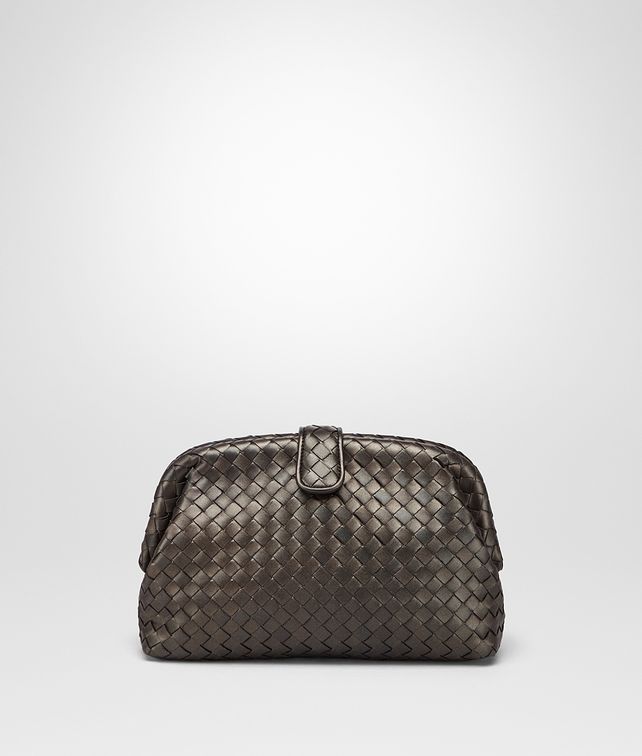 BOTTEGA VENETA DARK BRONZE INTRECCIATO NAPPA THE LAUREN 1980 CLUTCH Clutch Woman fp