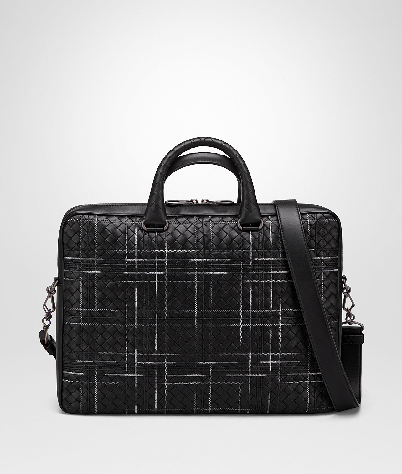 Bottega BORSA BUSINESS ATLAS IN INTRECCIATO NAPPA NERO