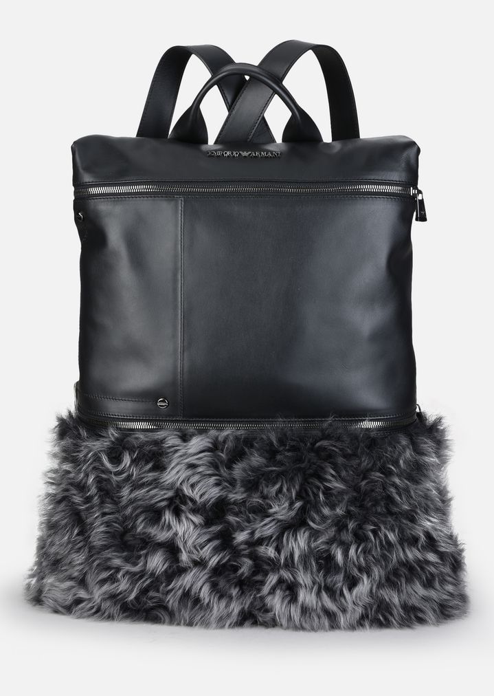 emporio armani leather backpack