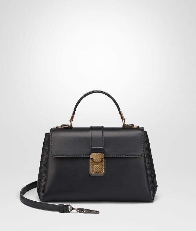 BOTTEGA VENETA NERO CALF SMALL PIAZZA BAG Top Handle Bag Woman fp