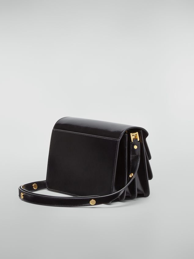 Trunk Bag Marni TRUNK bag in black polished calfskin Woman