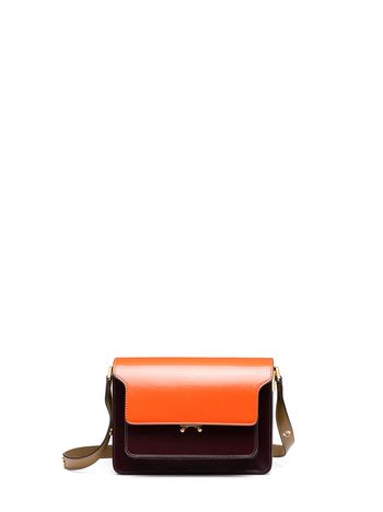 Marni Orange calfskin TRUNK bag Woman