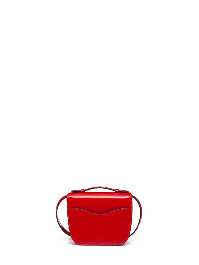 Shoulder Bag Marni MRS MIDI BAG IN RED CALFSKIN Woman