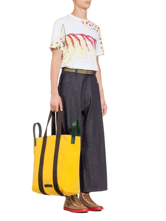 Tote Bag In Black Canvas From The Marni Fall Winter 2019