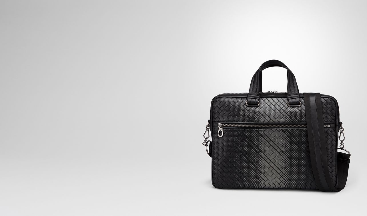 nero intrecciato nappa briefcase landing