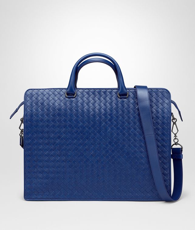 BOTTEGA VENETA COBALT BLUE INTRECCIATO BRIEFCASE Business bag Woman fp