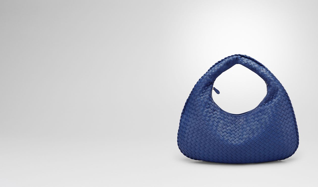 cobalt intrecciato nappa medium veneta bag landing