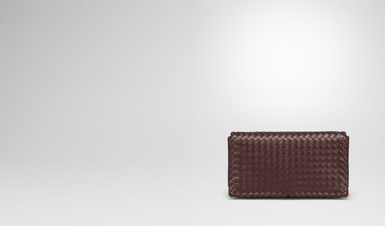 dark barolo intrecciato nappa medium clutch landing