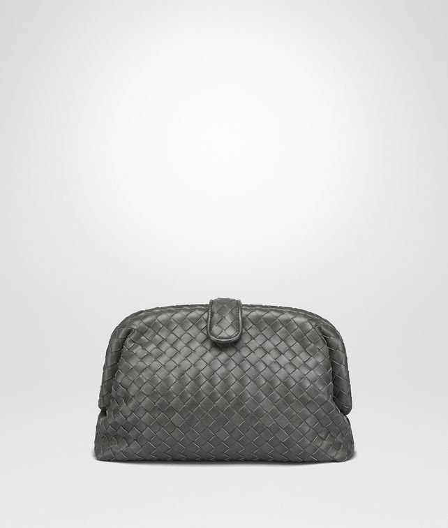 BOTTEGA VENETA LIGHT GREY INTRECCIATO NAPPA TOP THE LAUREN 1980 CLUTCH Clutch Woman fp