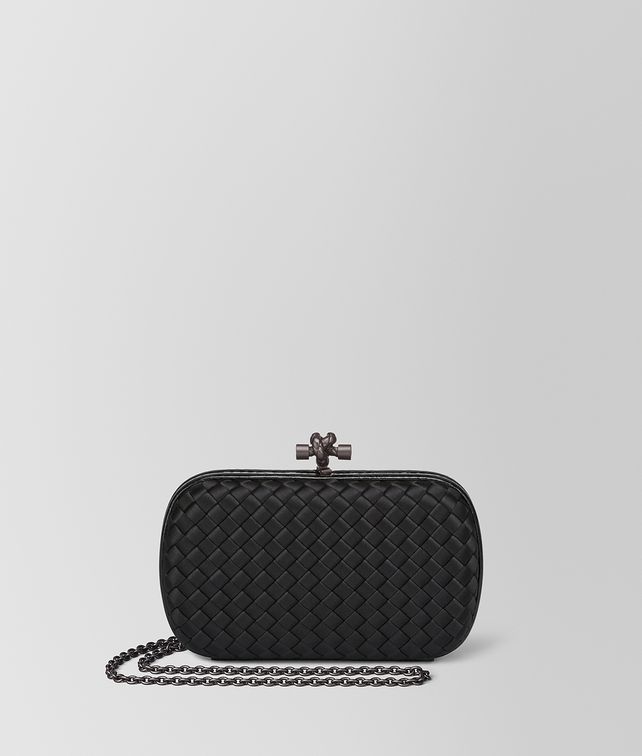 BOTTEGA VENETA NERO INTRECCIATO IMPERO CHAIN KNOT Clutch Woman fp