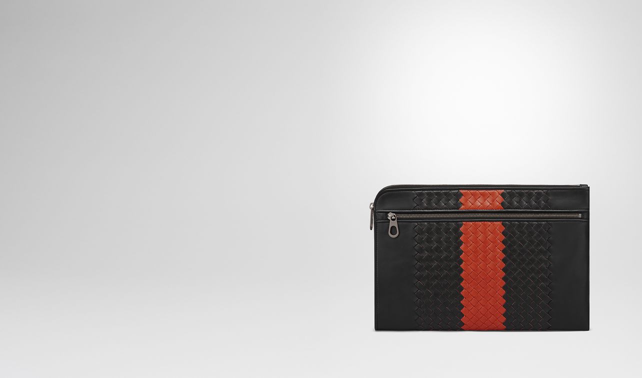 nero terracotta intrecciato nappa document case landing