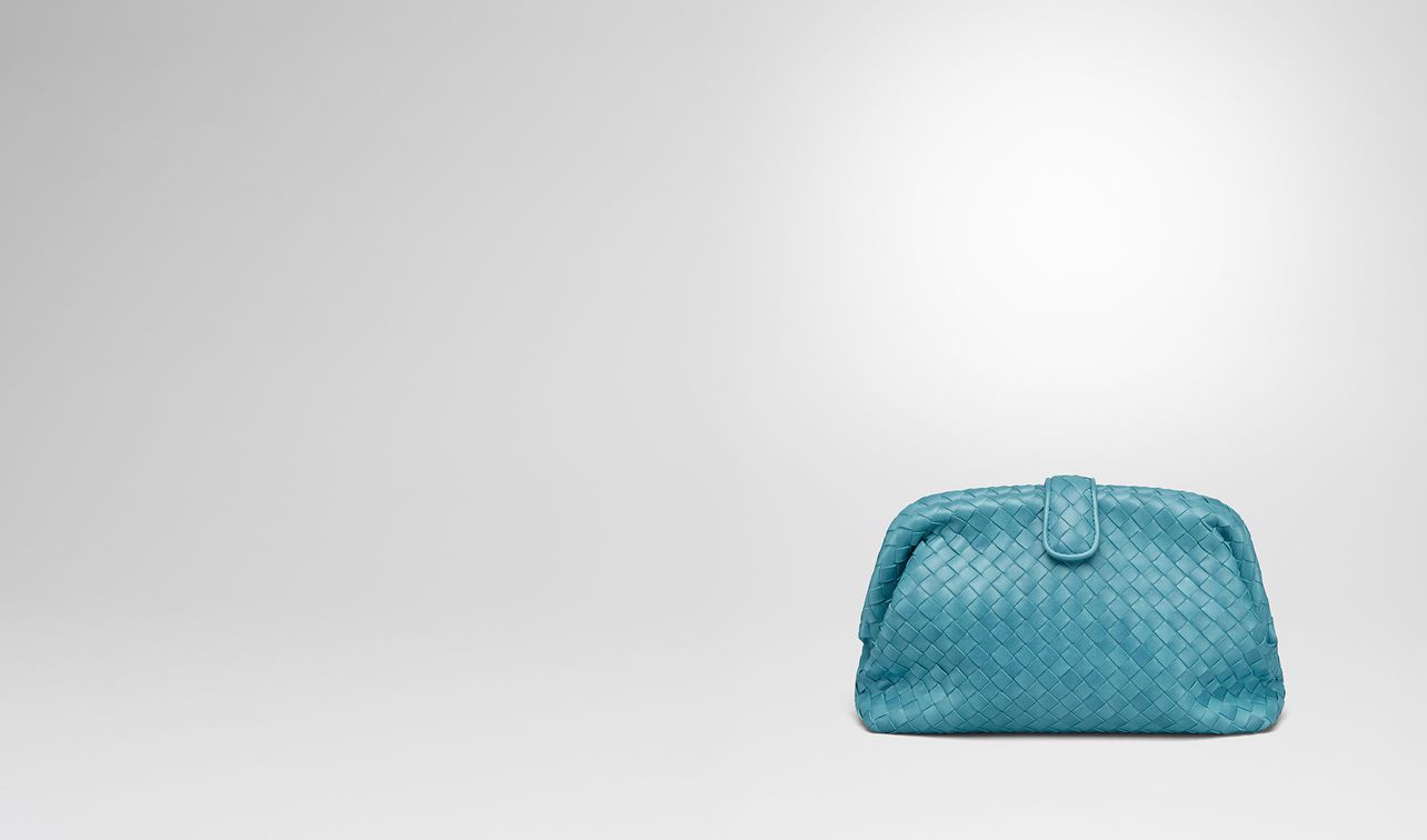 aqua intrecciato nappa top the lauren 1980 clutch landing