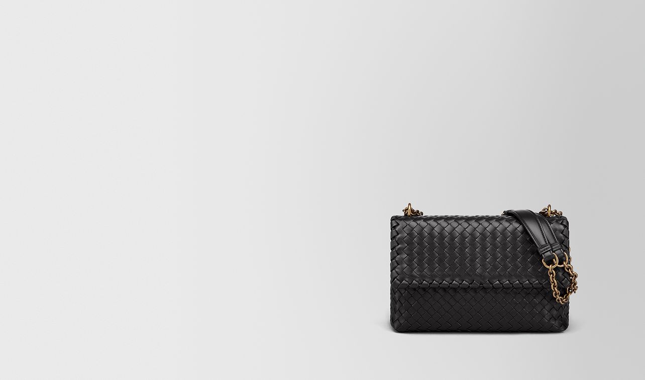nero intrecciato nappa small olimpia bag landing