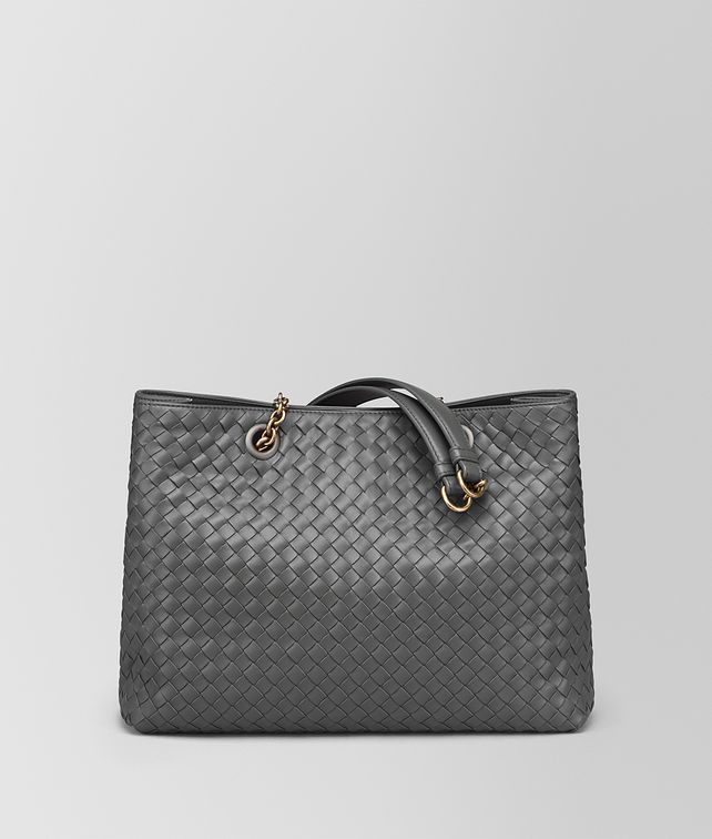 BOTTEGA VENETA NEW LIGHT GREY INTRECCIATO NAPPA MEDIUM TOTE Tote Bag Woman fp