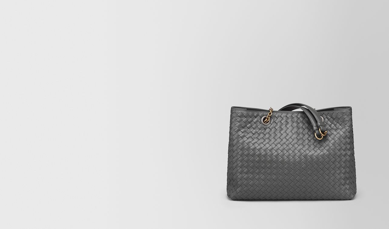 new light grey intrecciato nappa medium tote landing