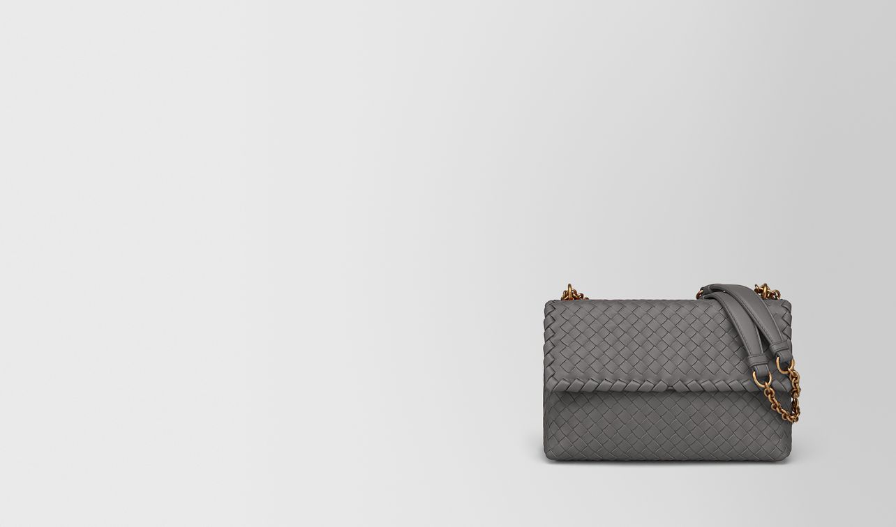 light grey intrecciato nappa small olimpia bag landing