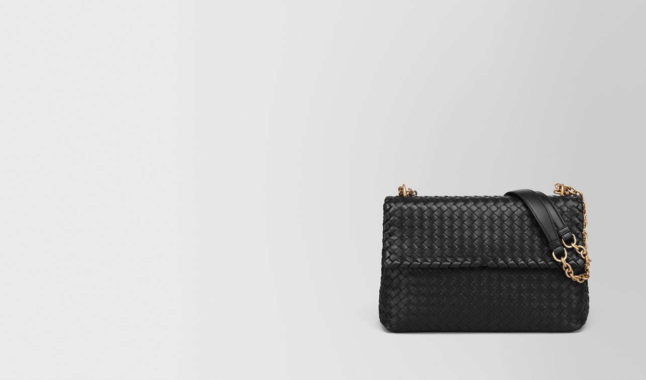nero intrecciato nappa medium olimpia bag landing