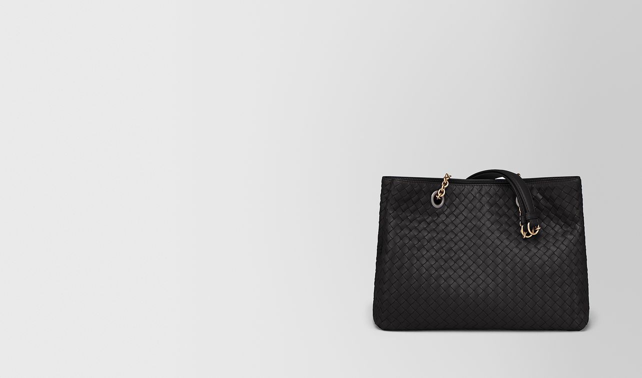 nero intrecciato nappa medium tote landing