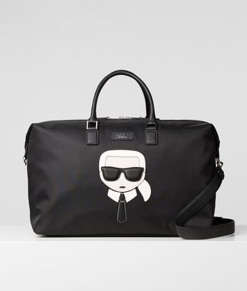 KARL LAGERFELD K/IKONIK NYLON AND LEATHER WEEKENDER