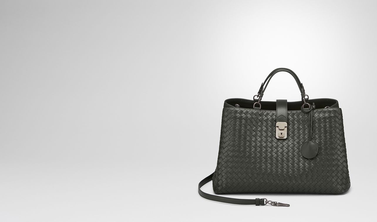 dark moss intrecciato nappa milano '17 bag landing