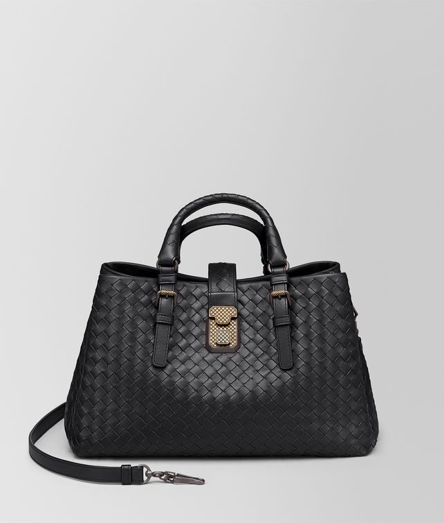 BOTTEGA VENETA NERO INTRECCIATO CALF SMALL ROMA BAG Top Handle Bag Woman fp