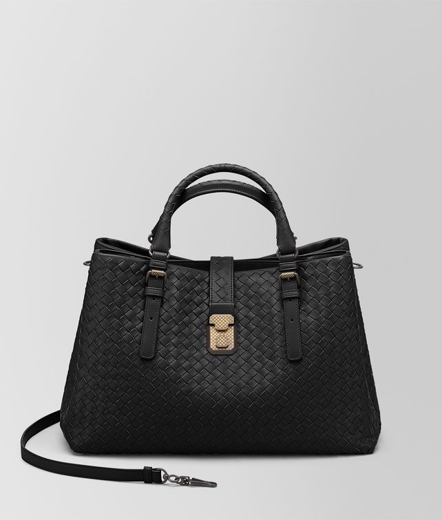 BOTTEGA VENETA NERO INTRECCIATO CALF MEDIUM ROMA BAG Top Handle Bag Woman fp