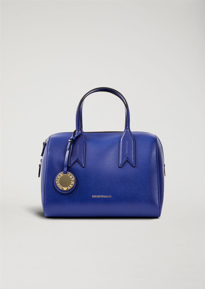 Bauletto Bag With Logo Charm Woman Emporio Armani Emporio Armani Bauletto Bag With Logo Charm Top Handle Woman F